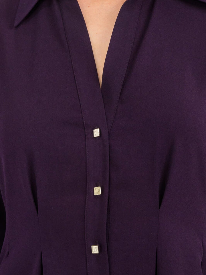 WOMEN'S LONG SLEEVE BUTTON UP MAXI DRESS