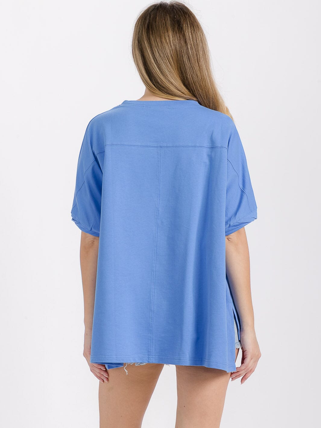 WOMEN'S SHORT SLEEVE HIGH-LOW GRAPHIC PATRIOTIC SHIRT