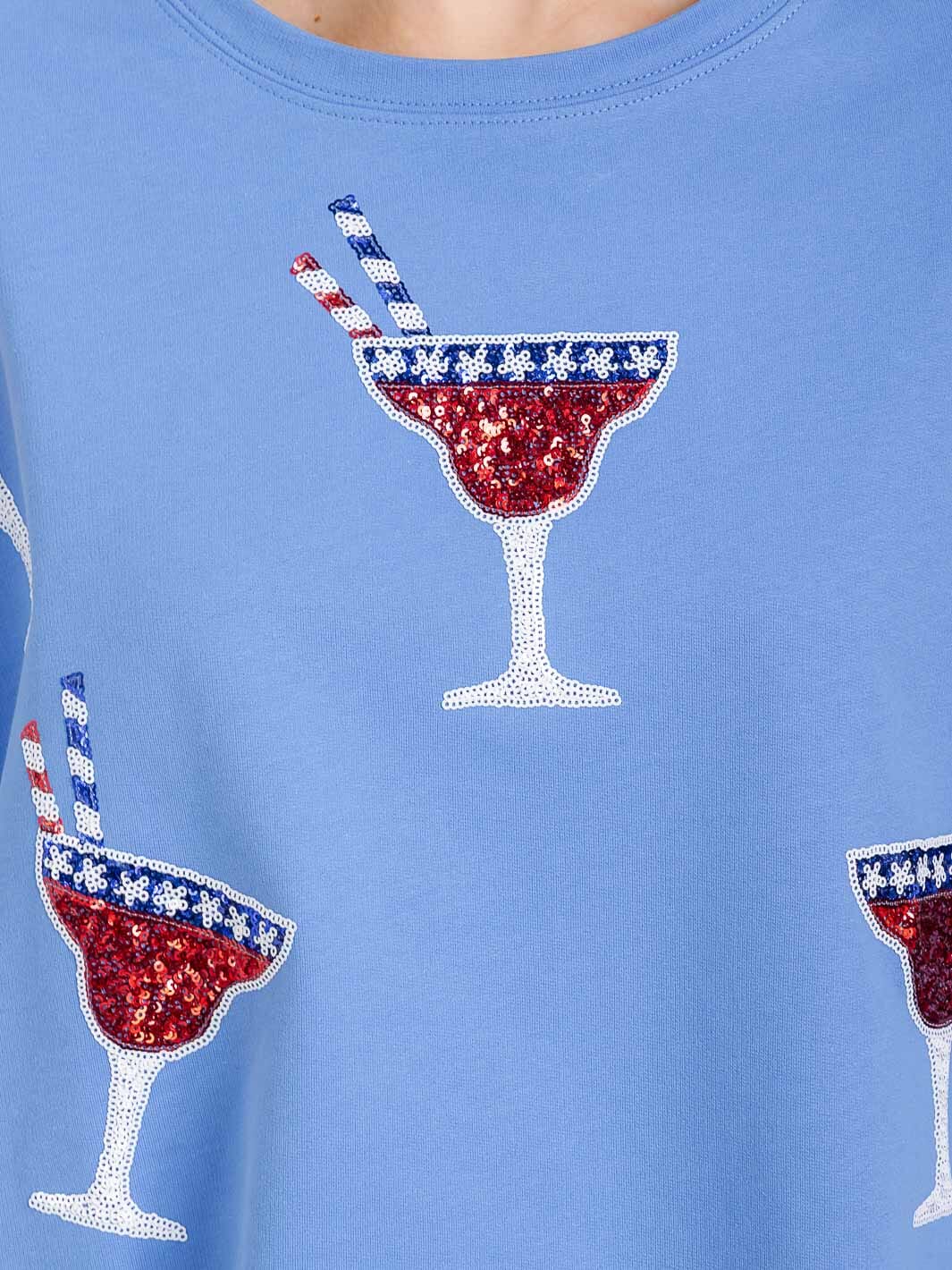 WOMEN'S SHORT SLEEVE HIGH-LOW GRAPHIC PATRIOTIC SHIRT