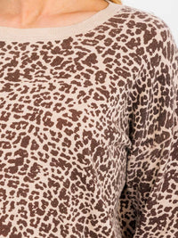 WOMEN'S LONG SLEEVE ANIMAL PRINT TOP