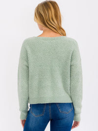 WOMEN'S LONG SLEEVE V-NECK PULLOVER SWEATER