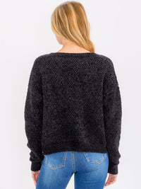 WOMEN'S LONG SLEEVE V-NECK PULLOVER SWEATER
