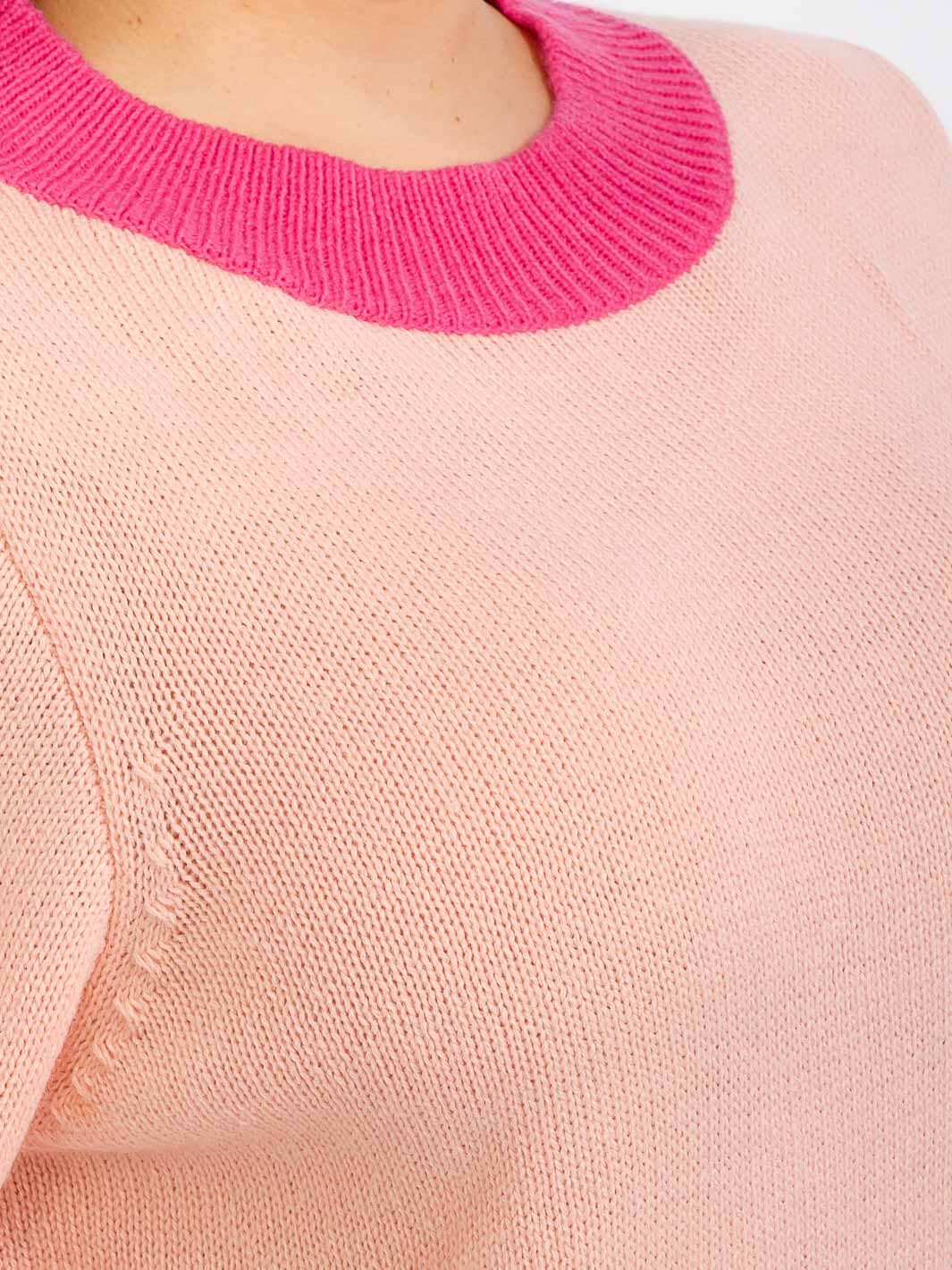 PLUS SIZE LONG SLEEVE COLORBLOCK PULLOVER SWEATER