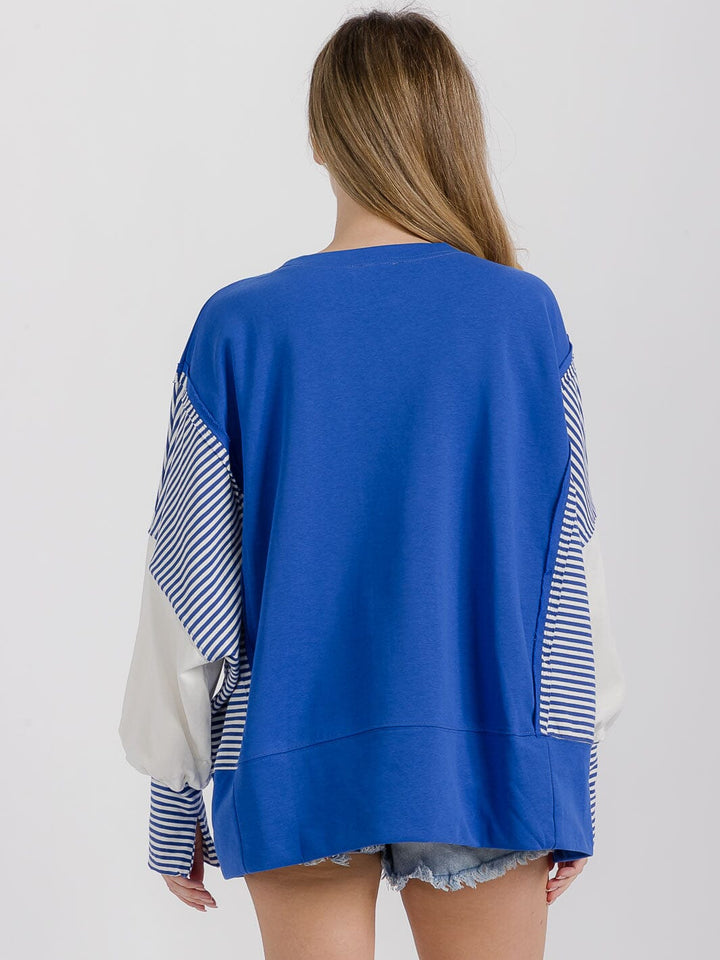 WOMEN'S LONG SLEEVE HIGH-LOW GRAPHIC PATRIOTIC SHIRT