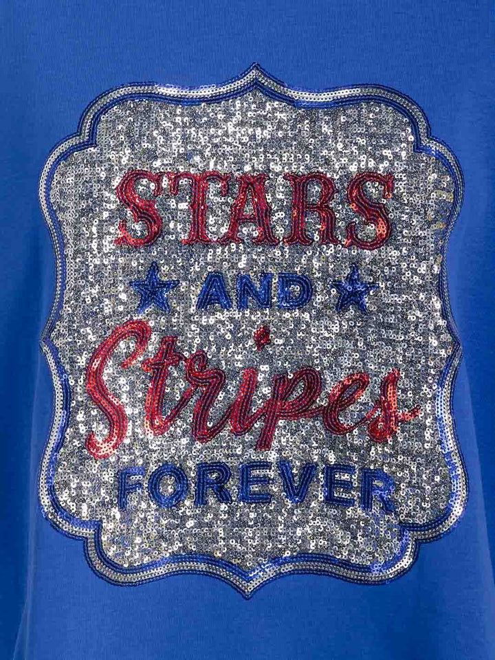 WOMEN'S LONG SLEEVE HIGH-LOW GRAPHIC PATRIOTIC SHIRT