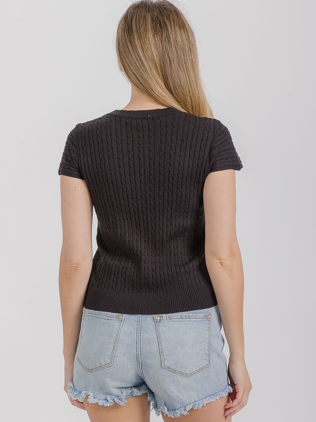 WOMEN'S SHORT SLEEVE RIBBED TOP