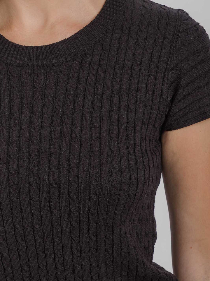 WOMEN'S SHORT SLEEVE RIBBED TOP