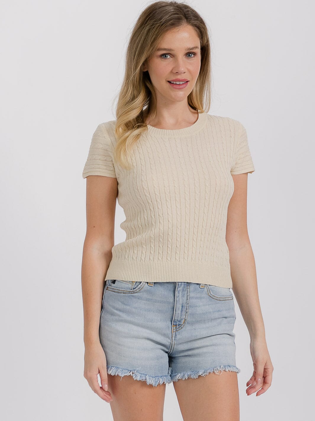 WOMEN'S SHORT SLEEVE RIBBED TOP