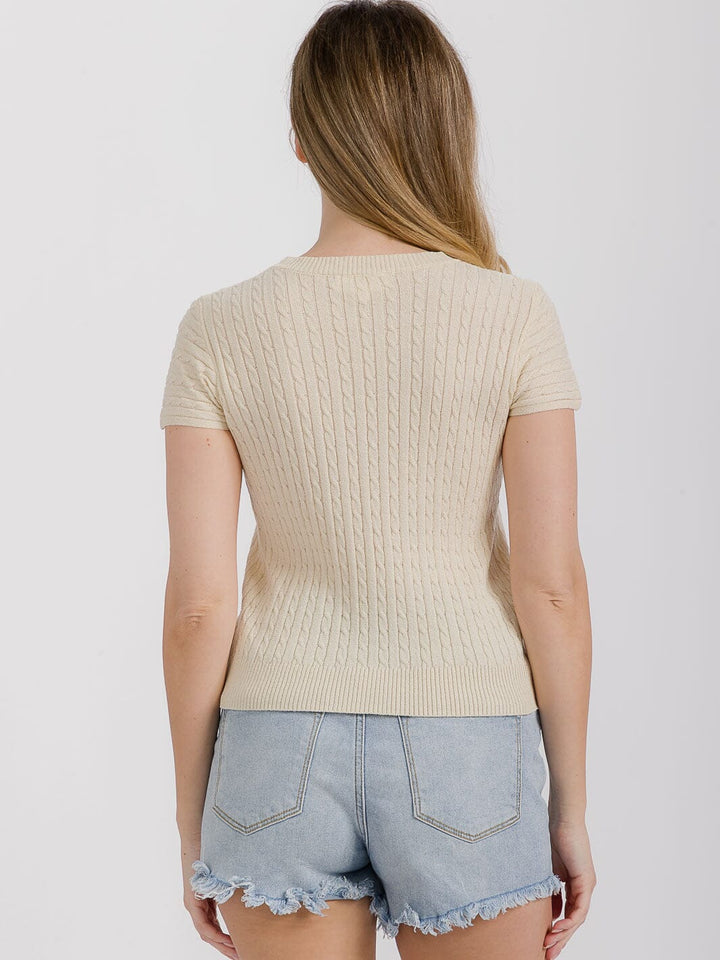 WOMEN'S SHORT SLEEVE RIBBED TOP