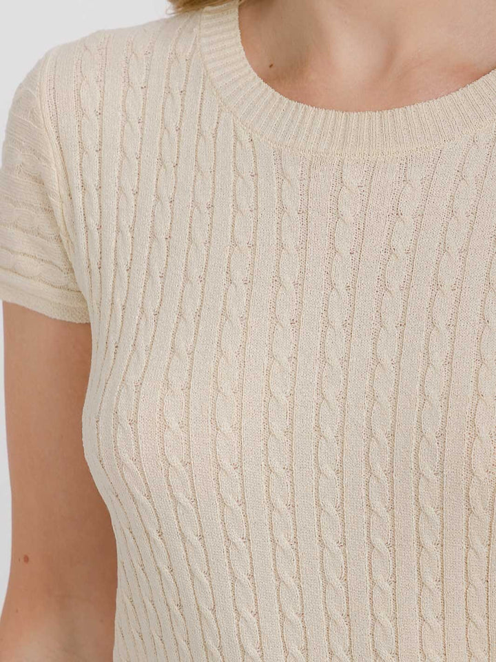 WOMEN'S SHORT SLEEVE RIBBED TOP