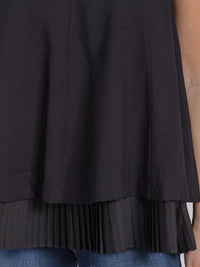 WOMEN'S SLEEVELESS PLEATED RUFFLE BOTTOM HEM TANK TOP