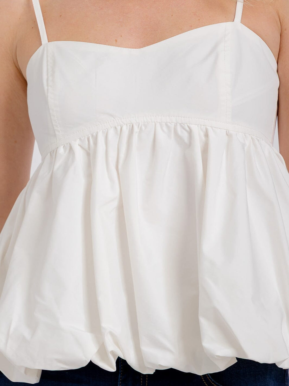 WOMEN'S SLEEVELESS SMOCK BABYDOLL TANK TOP