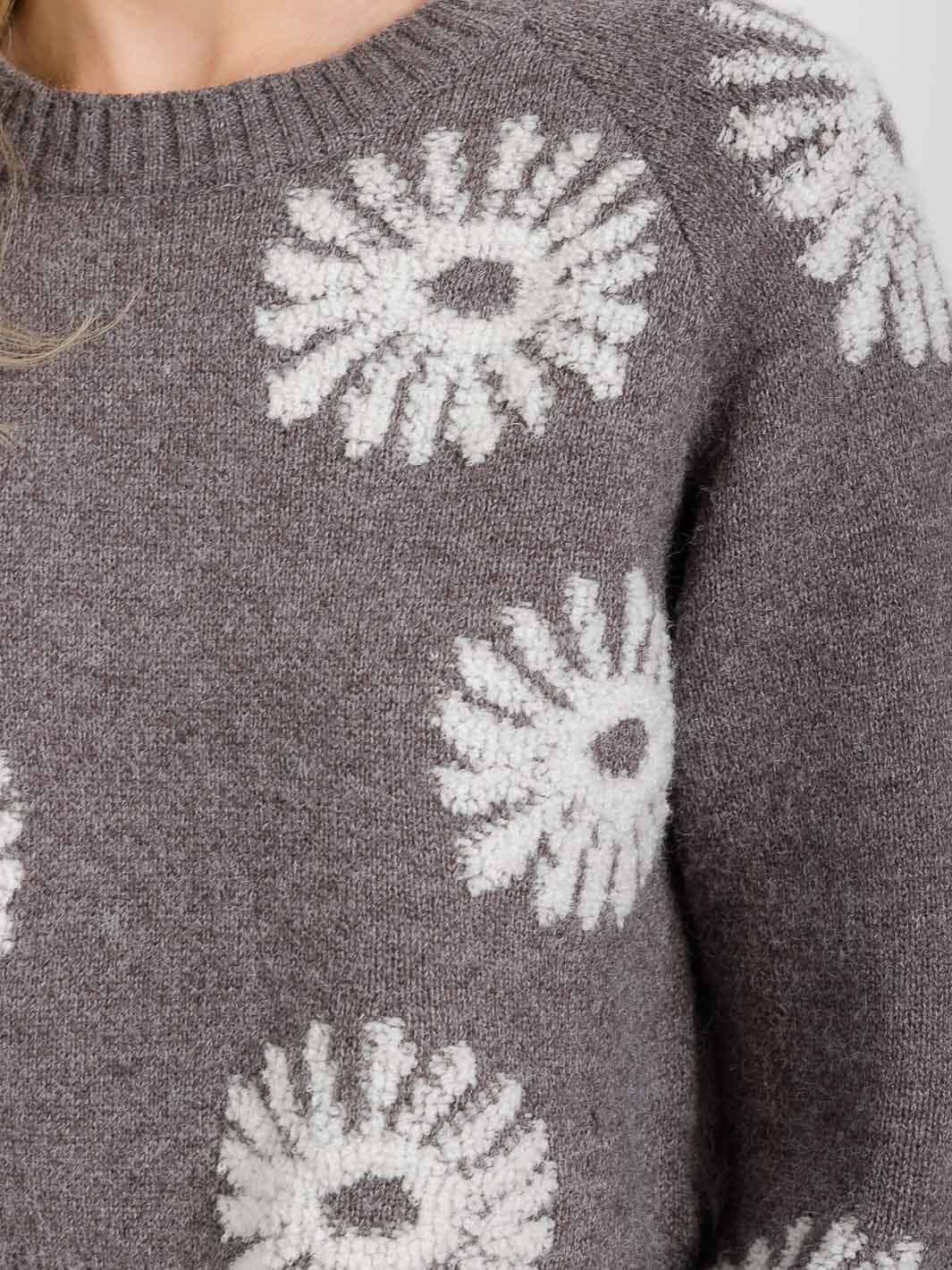 WOMEN'S LONG SLEEVE MULTI PRINT PULLOVER SWEATER