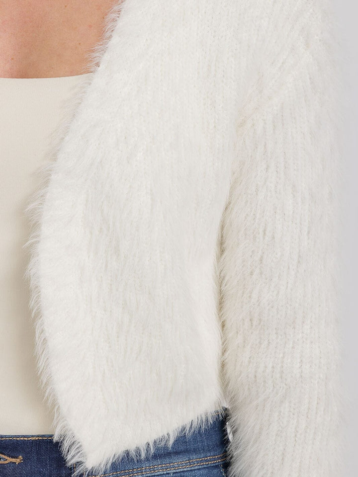 WOMEN'S LONG SLEEVE OPEN FRONT FUZZY CARDIGAN