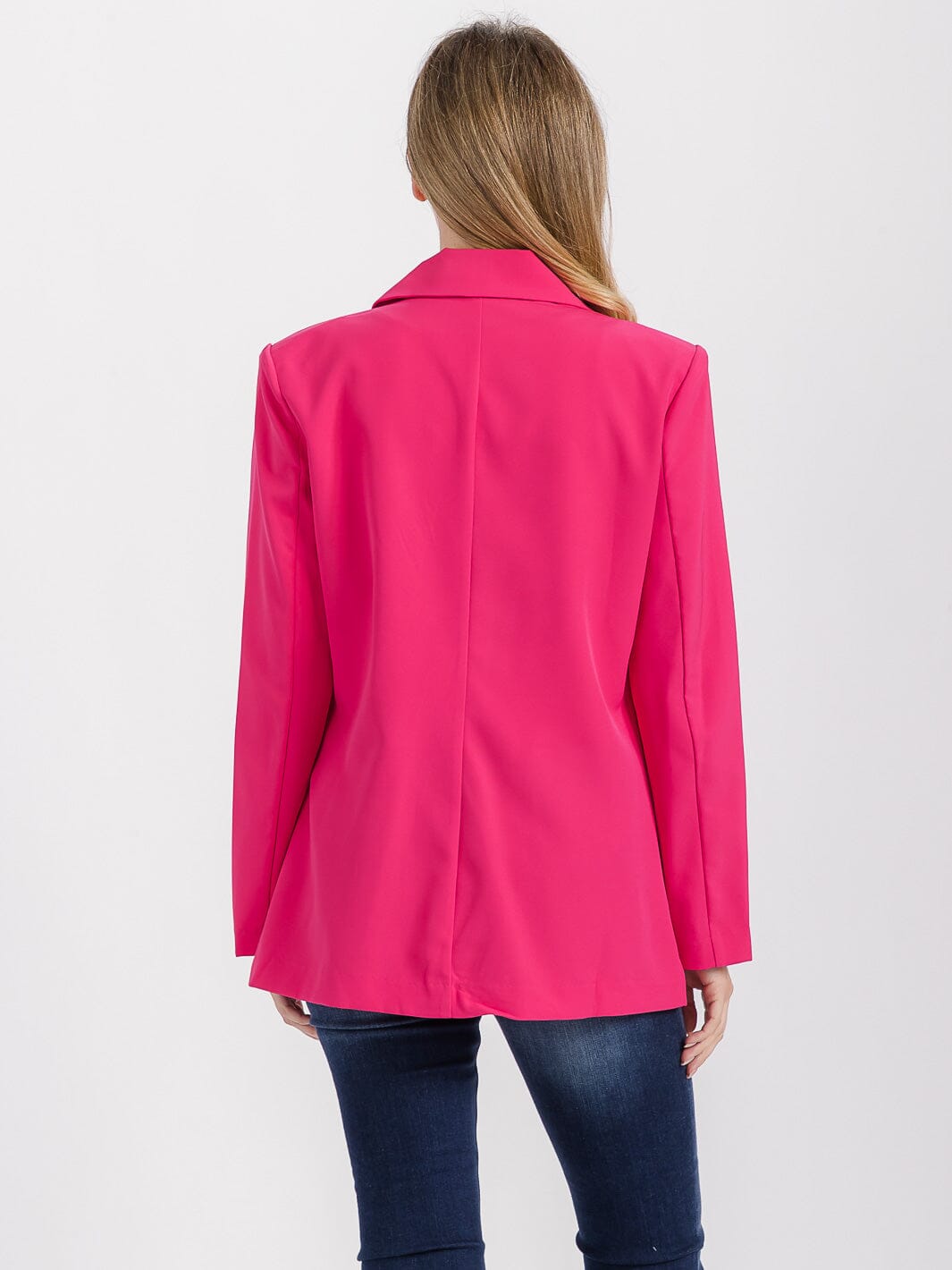 WOMEN'S LONG SLEEVE FRONT POCKETS BUTTON CLOSURE BLAZER