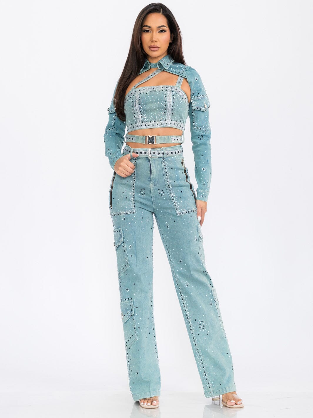 WOMEN'S LONG SLEEVE CARDIGAN & WIDE LEG PANTS KNIT 2PC. SET (Copy)
