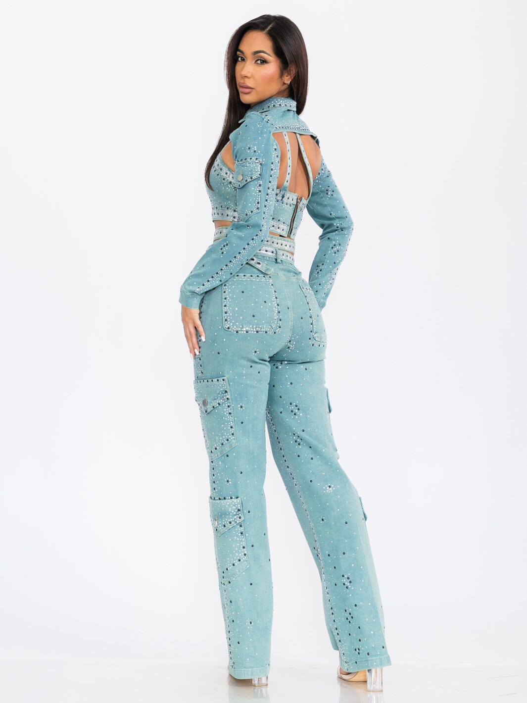WOMEN'S LONG SLEEVE CARDIGAN & WIDE LEG PANTS KNIT 2PC. SET (Copy)