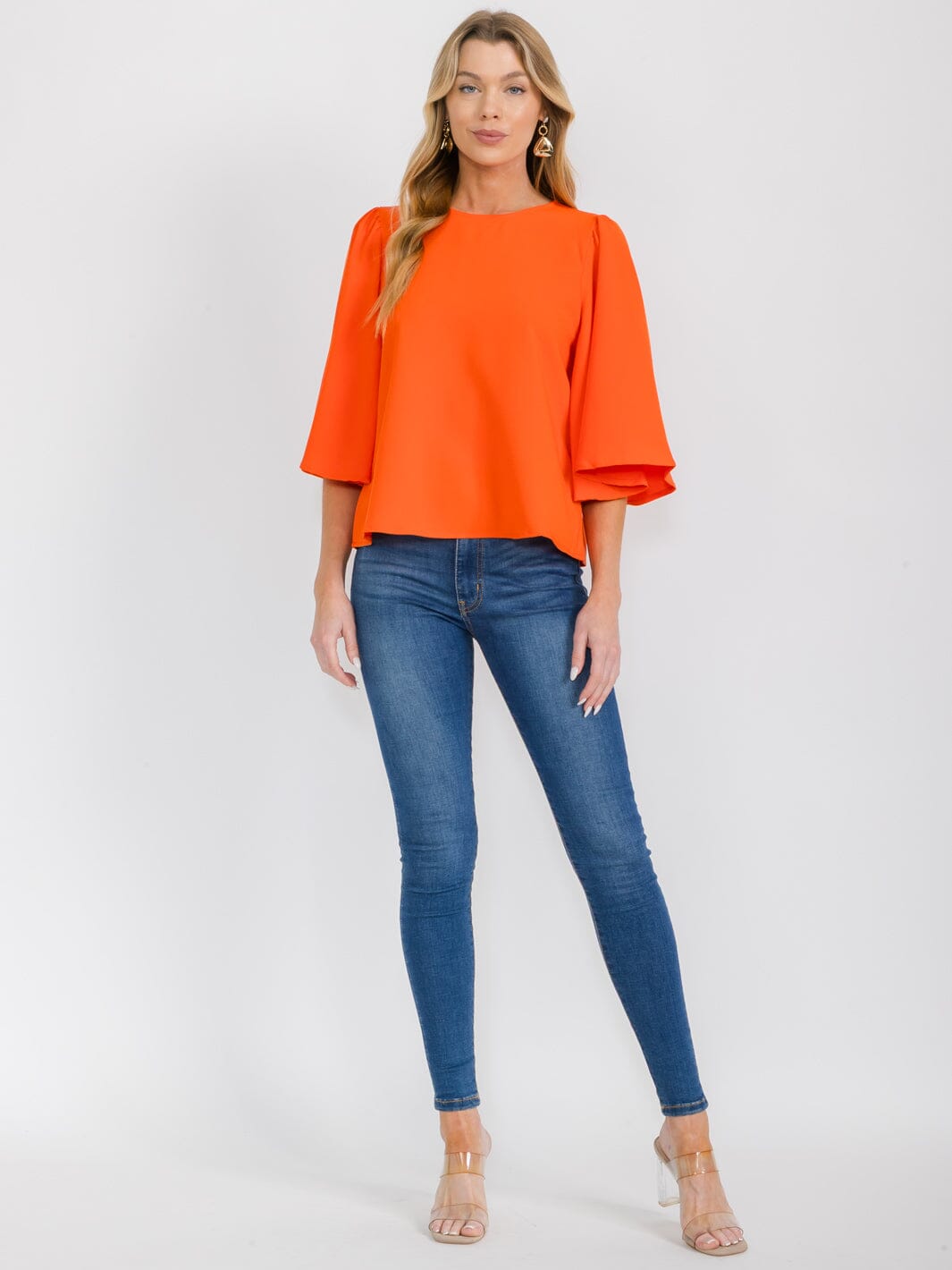 WOMEN'S SHORT SLEEVE SOLID BLOUSE