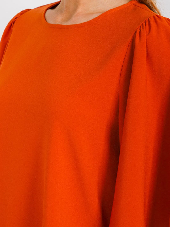 WOMEN'S SHORT SLEEVE SOLID BLOUSE