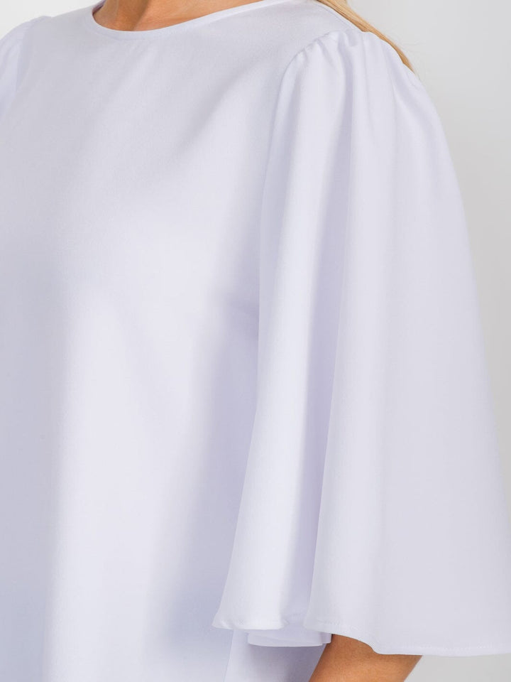 WOMEN'S SHORT SLEEVE SOLID BLOUSE