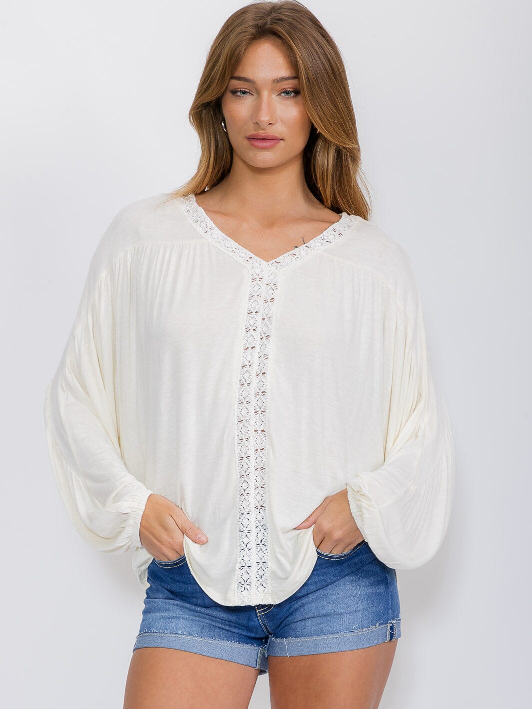 WOMEN'S LONG SLEEVE DETAILED TUNIC BLOUSE