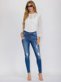 WOMEN'S LONG SLEEVE RUFFLE LACE BODYSUIT