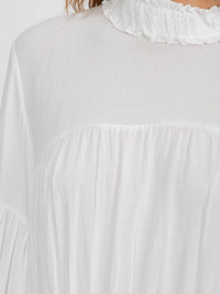 WOMEN'S LONG BELL SLEEVE MOCK NECK TUNIC BLOUSE
