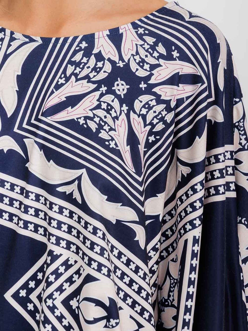 WOMEN'S LONG SLEEVE MULTI PRINT TUNIC BLOUSE