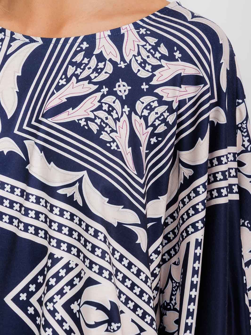 WOMEN'S LONG SLEEVE MULTI PRINT TUNIC BLOUSE