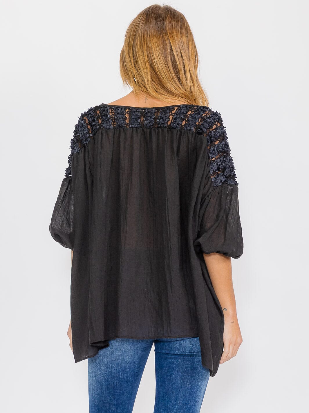 WOMEN'S SHORT SLEEVE HIGH-LOW TUNIC BLOUSE