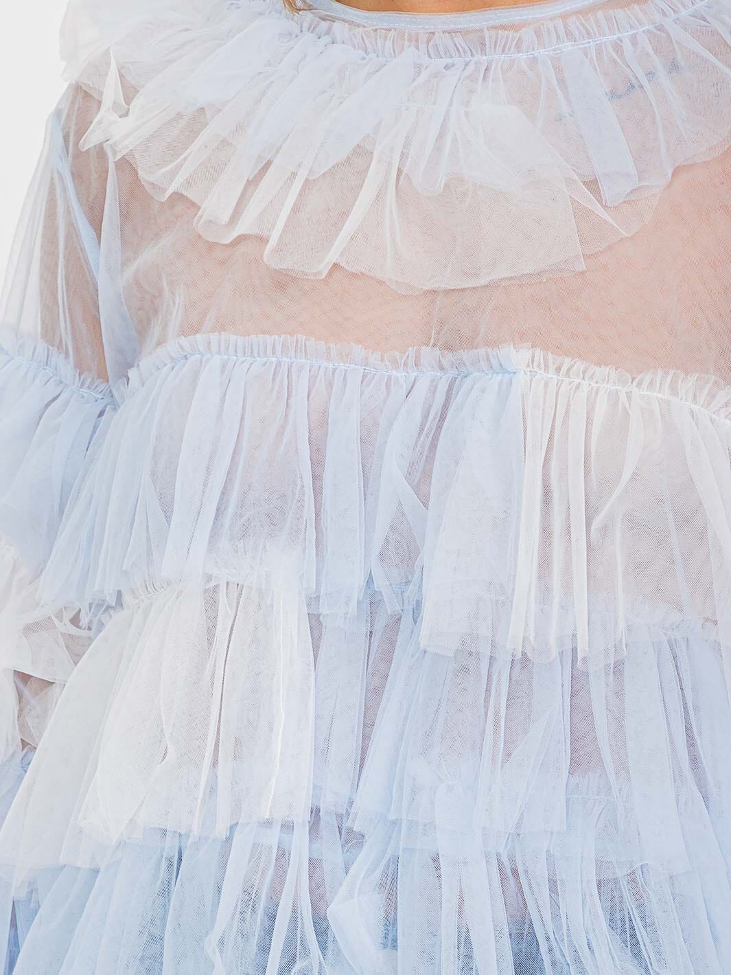 WOMEN'S LONG SLEEVE TIERED RUFFLE TOP