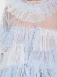 WOMEN'S LONG SLEEVE TIERED RUFFLE TOP