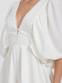 WOMEN'S SHORT SLEEVE V-NECK BUTTON UP ROMPER