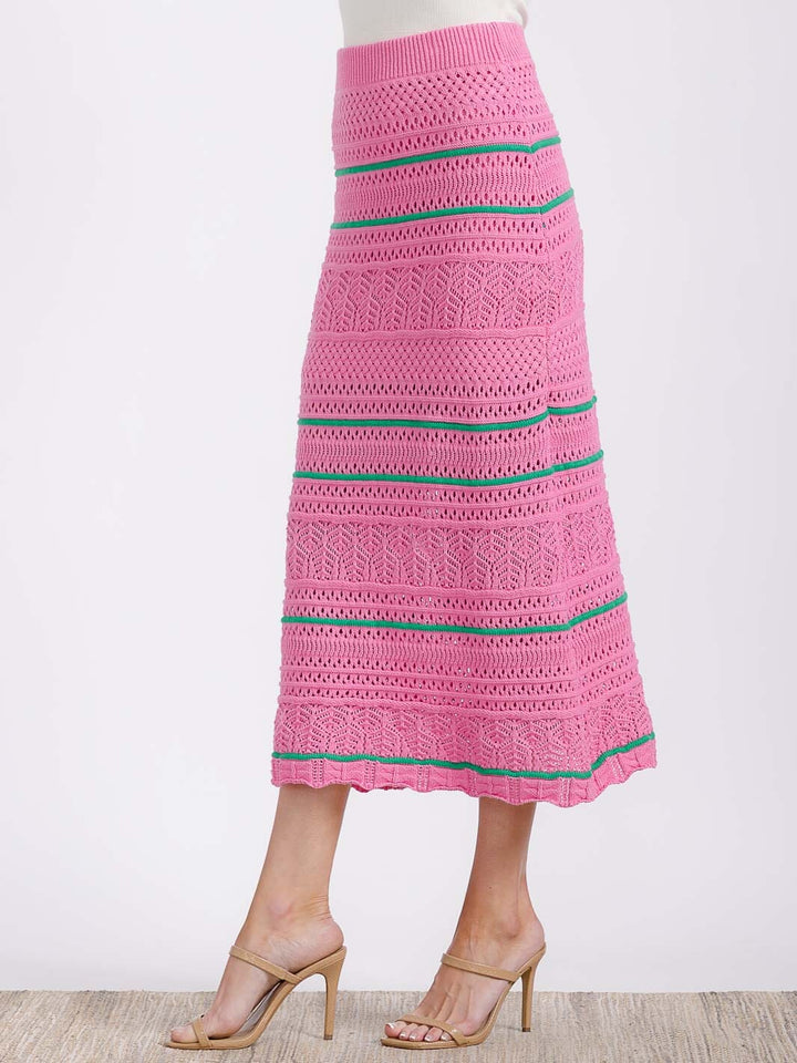 WOMEN'S ELASTIC WAIST KNITTED PENCIL MAXI SKIRT