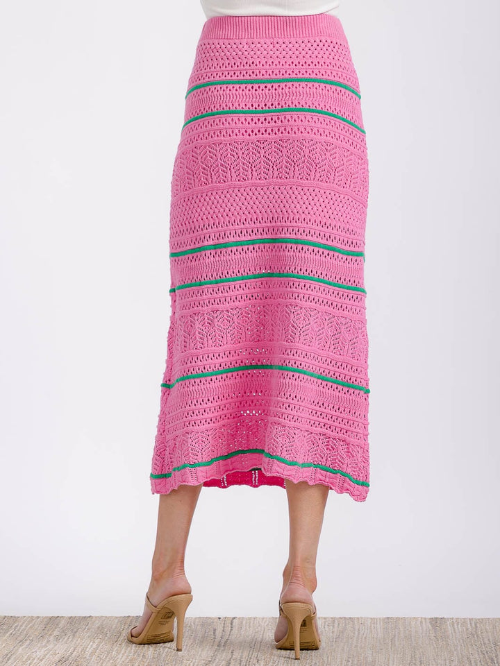 WOMEN'S ELASTIC WAIST KNITTED PENCIL MAXI SKIRT