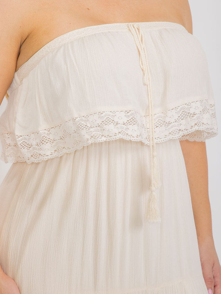 PLUS SIZE SLEEVELESS RUFFLE TRIM DETAILED ELASTIC WAIST MAXI DRESS