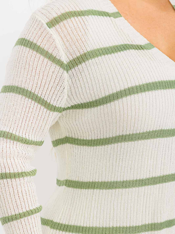 PLUS SIZE LONG SLEEVE OPEN FRONT STRIPES COLORBLOCK CARDIGAN