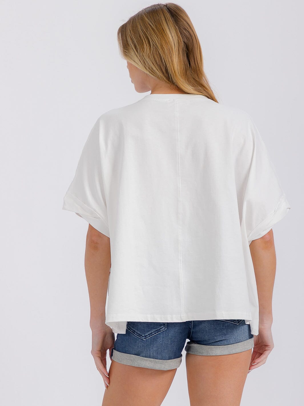 WOMEN'S SHORT SLEEVE PATRIOTIC PRINT SHIRT