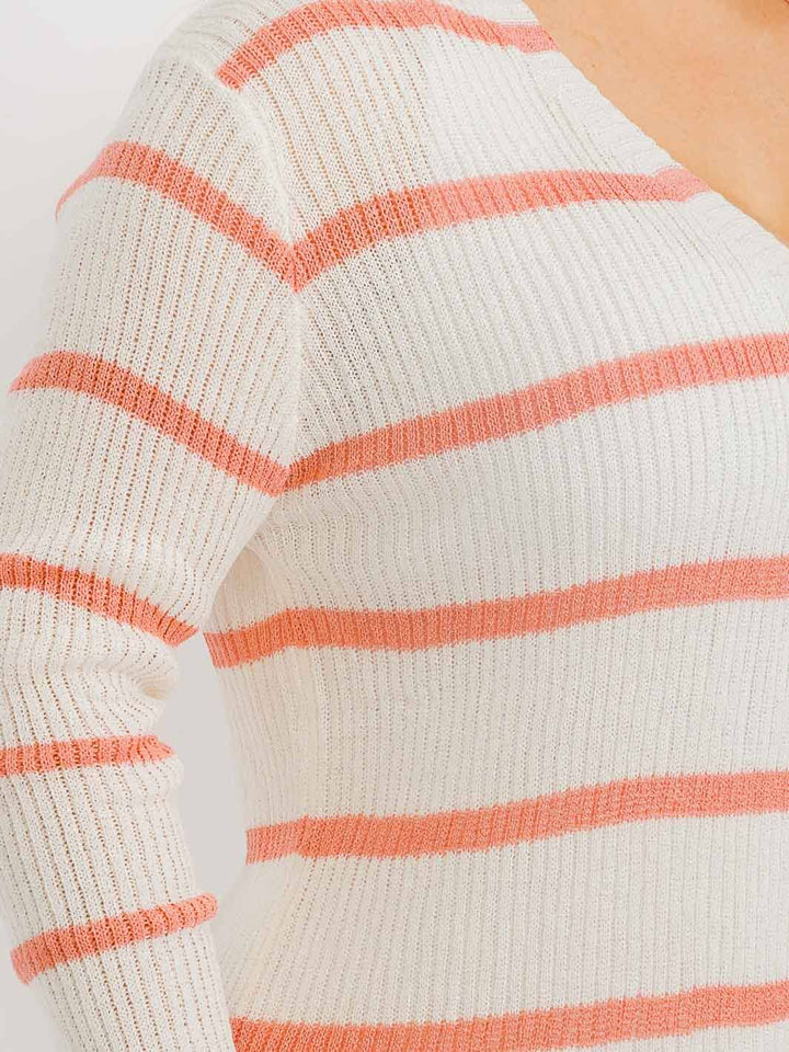 PLUS SIZE LONG SLEEVE OPEN FRONT STRIPES COLORBLOCK CARDIGAN