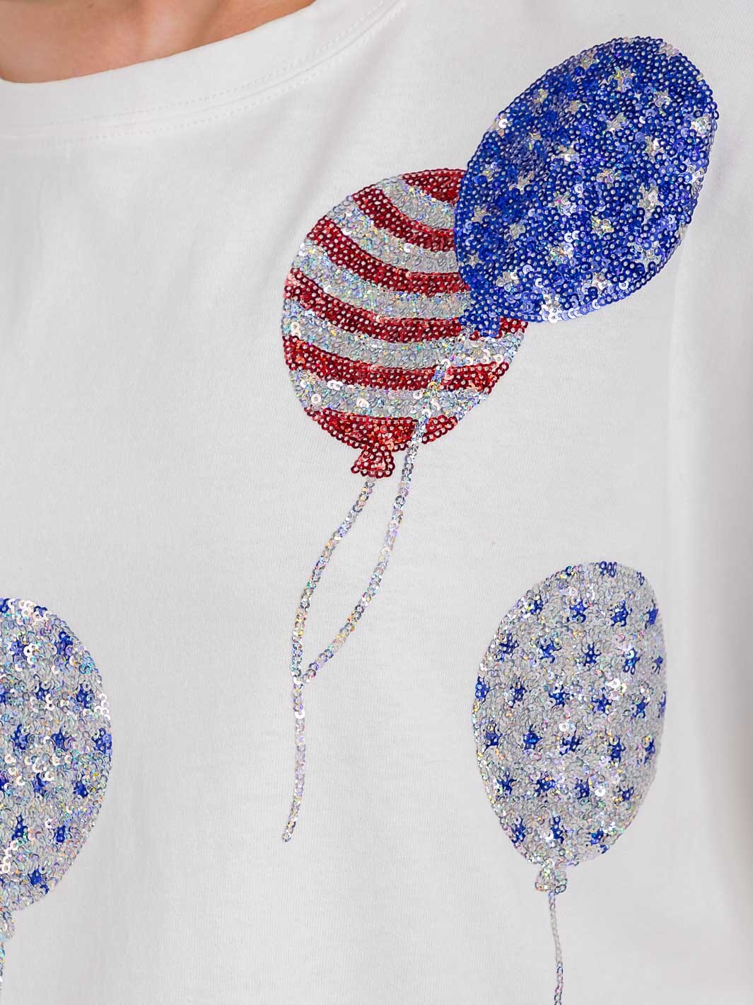WOMEN'S SHORT SLEEVE PATRIOTIC PRINT SHIRT