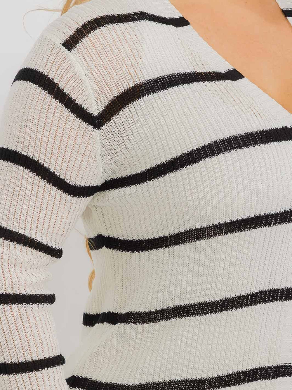 PLUS SIZE LONG SLEEVE OPEN FRONT STRIPES COLORBLOCK CARDIGAN