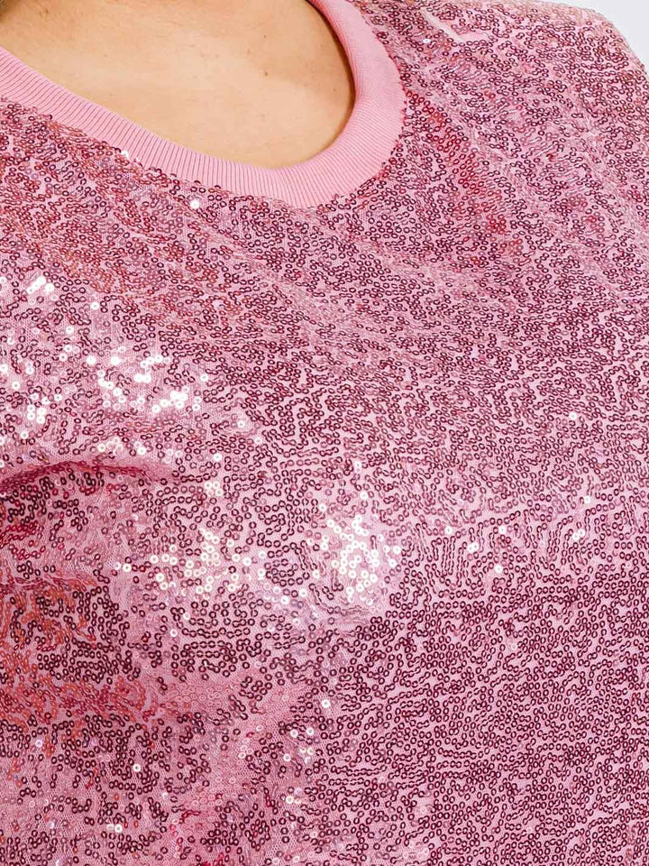 PLUS SIZE SLEEVELESS SEQUINS BLOUSE TOP