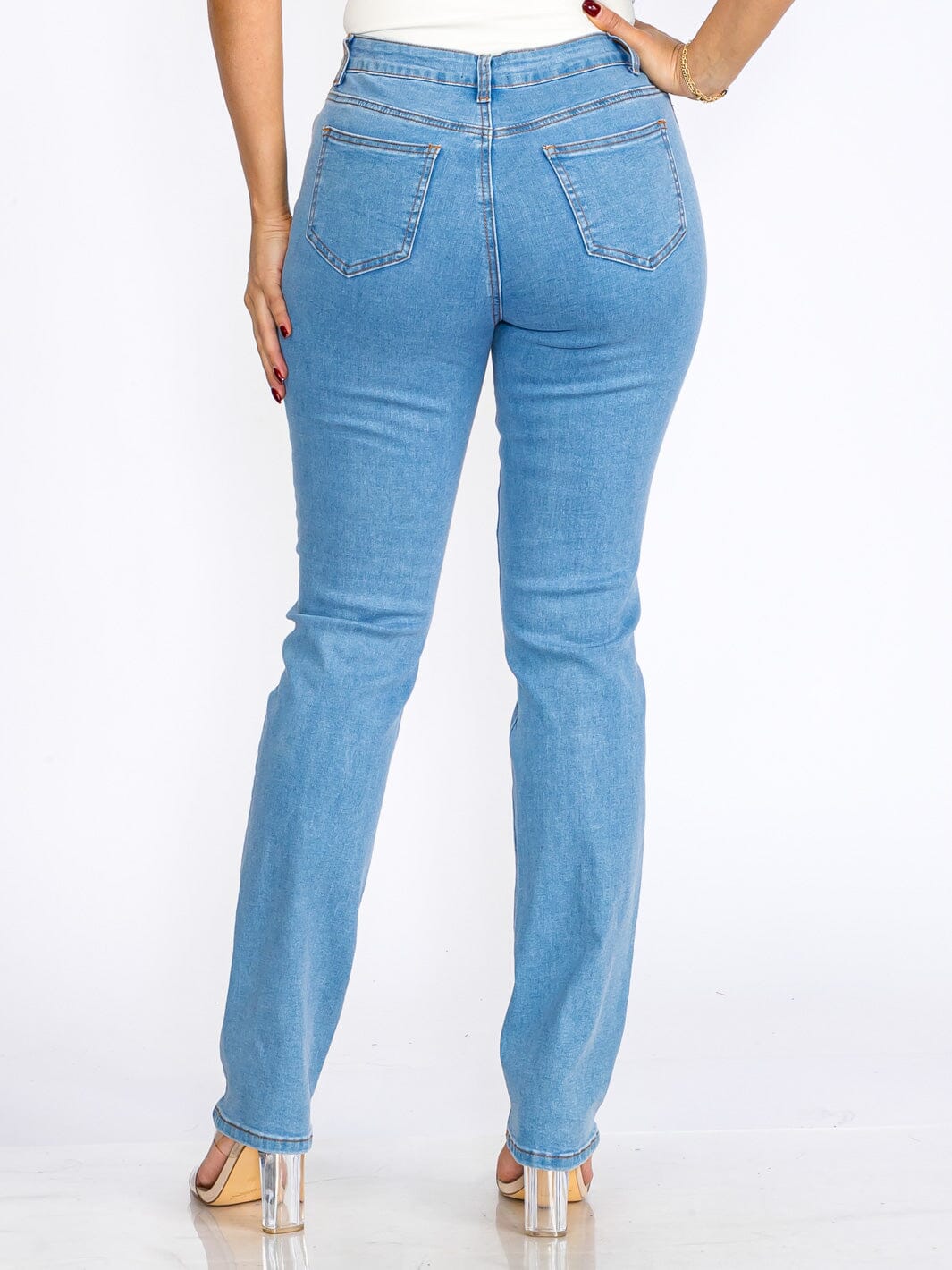 WOMEN'S BUTTON CLOSURE POCKETS HEART RHIMESTONE STRETCH DENIM SKINNY JEANS