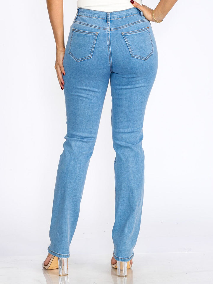 WOMEN'S BUTTON CLOSURE POCKETS HEART RHIMESTONE STRETCH DENIM SKINNY JEANS