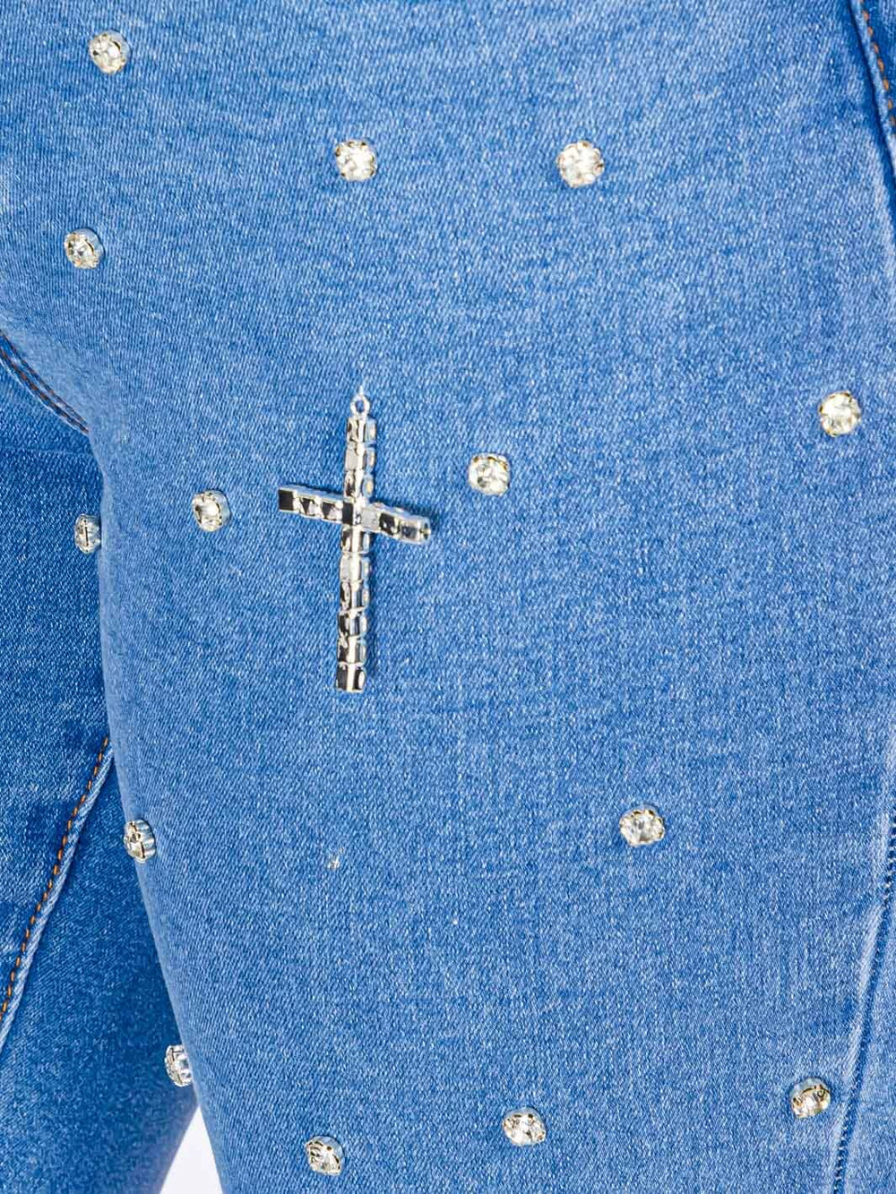 WOMEN'S BUTTON CLOSURE POCKETS CROSS STRETCH DENIM SKINNY JEANS
