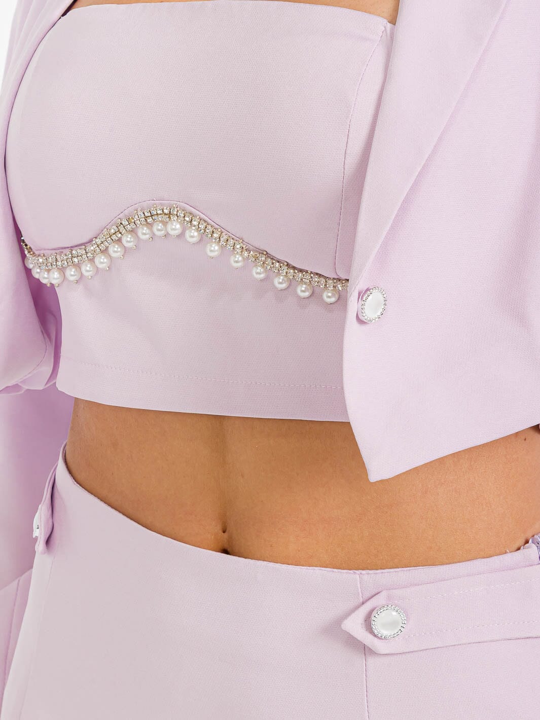 WOMEN'S LONG SLEEVE BLAZER WITH CROP TOP & ZIP UP MINI SKIRT 3PC. SET