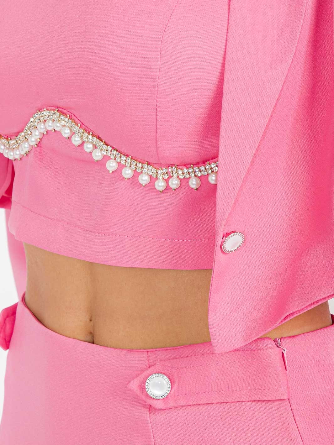 WOMEN'S LONG SLEEVE BLAZER WITH CROP TOP & ZIP UP MINI SKIRT 3PC. SET