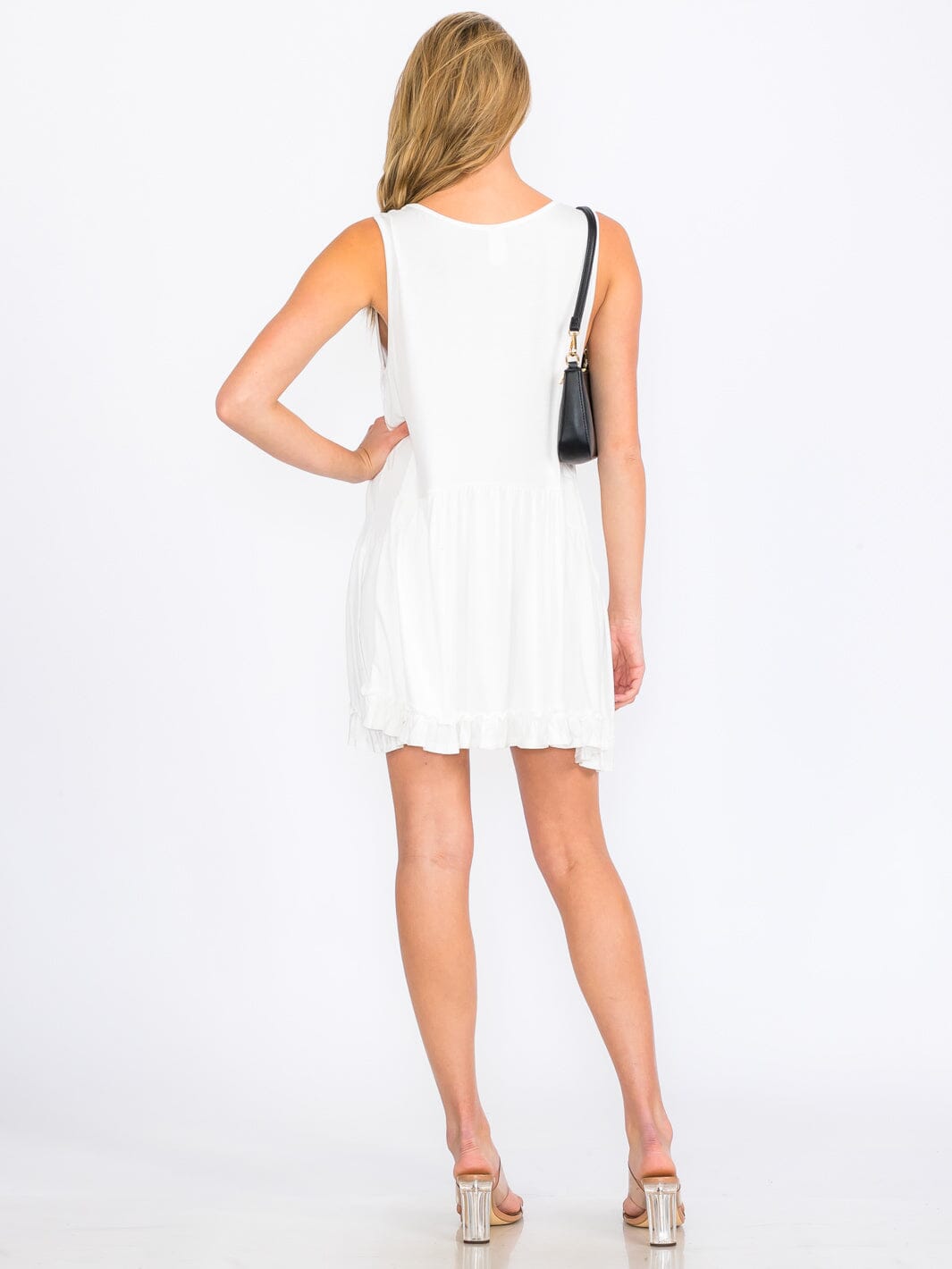 WOMEN'S SLEEVELESS HIGH-LOW TUNIC MINI DRESS