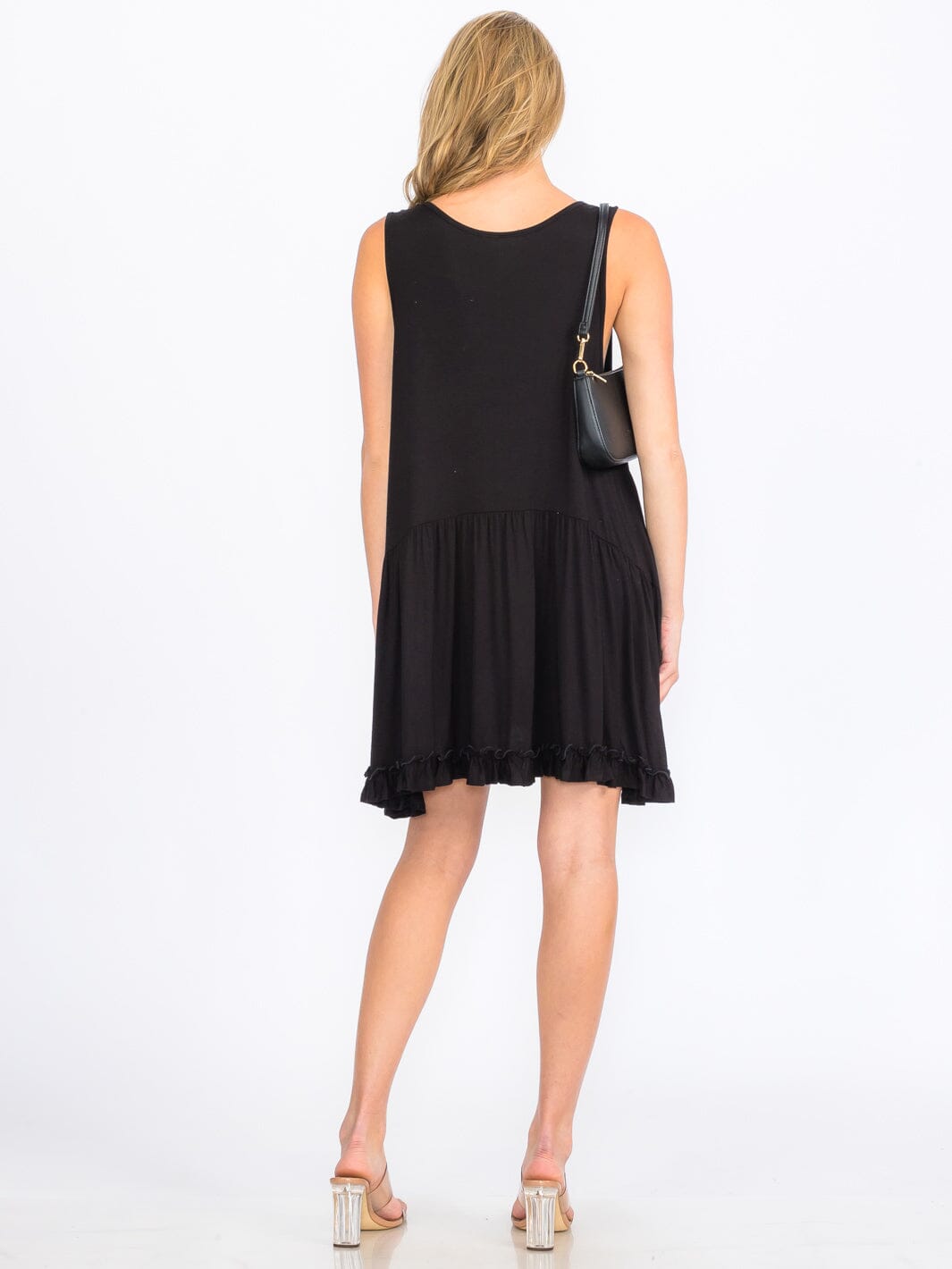 WOMEN'S SLEEVELESS HIGH-LOW TUNIC MINI DRESS