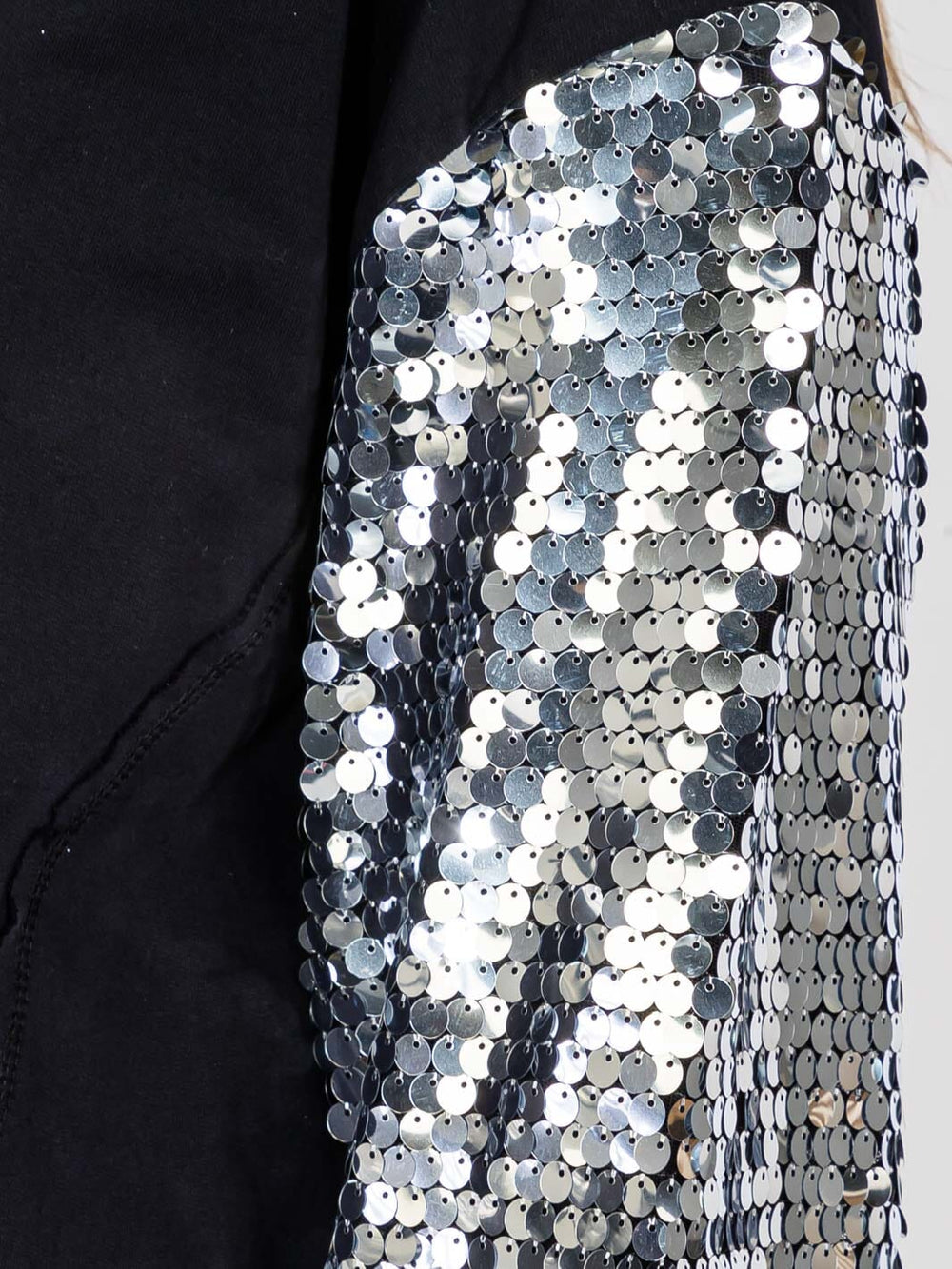 WOMEN'S LONG SEQUINS SLEEVES PULLOVER HIGH-LOW SWEATER